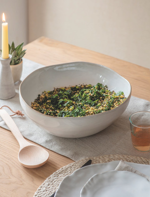 Ithaca Salad Bowl - Stoneware, White