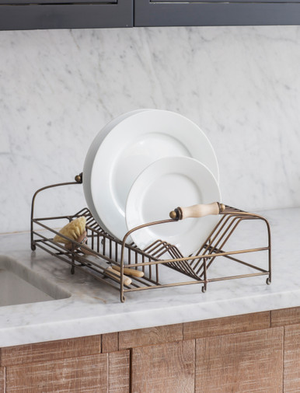 Brompton Dish Rack - Iron, Antique Brass Finish
