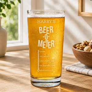 Beer Meter Engraved Pint Glass