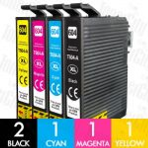 Compatible Epson 604XL  C13T10H192 - C13T10H492 High Yield 5-Pack Inkjet Cartridges Combo