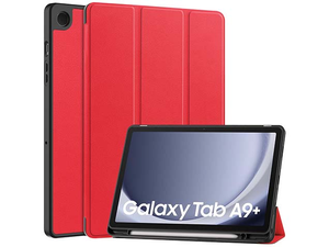 Premium Slim Synthetic Leather Flip Case with Stand for Samsung Galaxy Tab A9+ 11 inches - Red