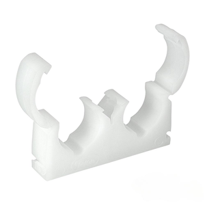 Double Hinged Clip - White 22mm 