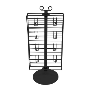 Double Sided Black Wire Grid Countertop Spinner Rack Display - 27.5 inches Tall