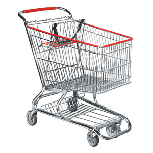Chrome Metal Wire Grocery Shopping Cart - Standard Size - 125 Liter Basket Capacity