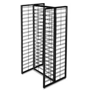 H-style 3 Metal Slatgrid Panel Displays Rack with Heavy Duty Steel Frame - 57 inch Tall