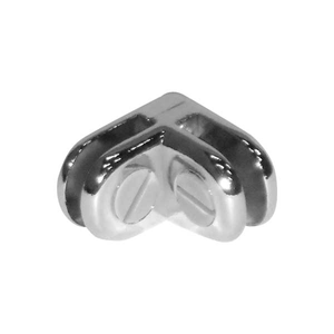 2 Way Chrome Clip Connector for Glass Cube Displays