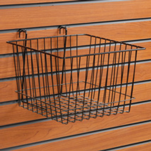Black Slatwall Basket 12 in W x 12 in D x 8 in H