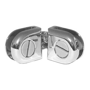Glass Cube Hasp Clip - Chrome