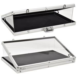 34 Inch Wide x 22 Inch Deep Portable Showcase with Locks for Jewelry, Trading Cards, & Collectables