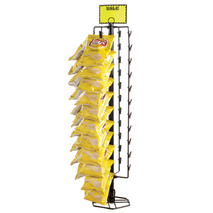 Counter Top Spinner Rack with 44 Clips - Black Metal Retail Display