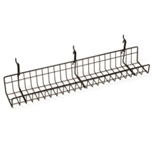 Black Straight Gridwall Shelf 3 1/2 in. W x 24 in. L