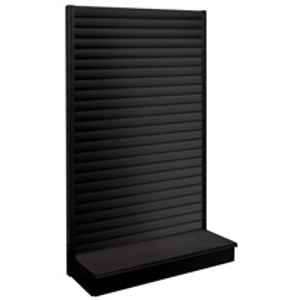 60 in. H Black Matte Gondola End Cap Display with Slatwall Back