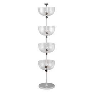 Four Tier Clear Plastic Bowl Floor Display