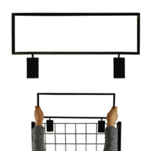 22 in. x 7 in. Sign Holder for Grid Displays - Black Metal