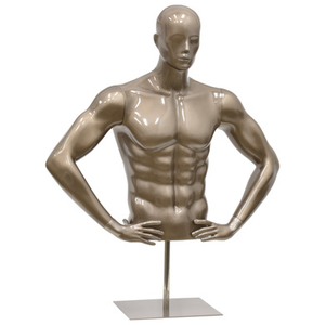 Countertop Torso Male Half Form with Athletic Build - Male Half Form Torso Mannequin