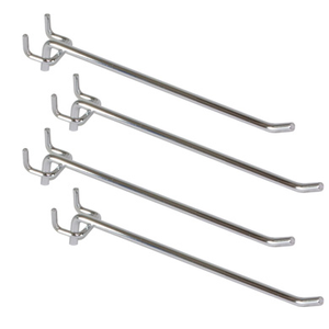 Pack of 100 - 8 in. Chrome Peg Hook for Metal Pegboard
