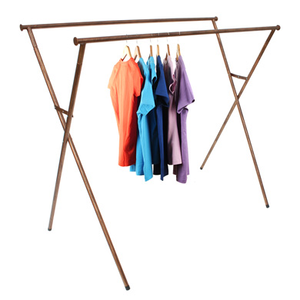 Portable Double Rail Folding Clothing Rack - 5 Feet Wide with Textured Copper Finish