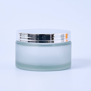 200ml Frosted Glass Container & Silver Lid - Box of 6