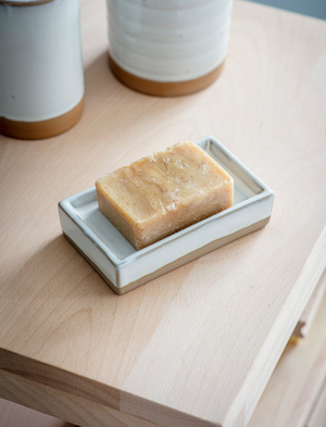 Vathy Soap Dish White - Ceramic, Chalk