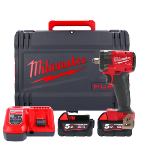 Milwaukee M18FIW2F38-502X 18V Cordless Impact Wrench With 2 x 5.0Ah Batteries, Charger & Case