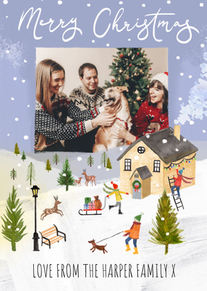 Festive Photo Upload Merry Christmas Card