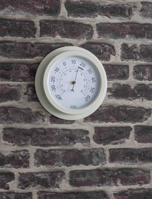 Tenby Thermometer - Steel, Lily White