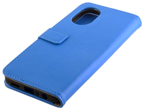Synthetic Leather Wallet Case with Stand for OPPO A58 4G - Blue