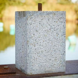Granite, straight square, staddle stone with steel pin - 150mm Wide x 230mm High