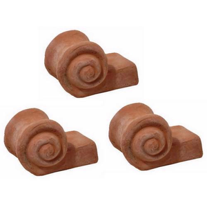 Terracotta Scroll Pot Feet - 150 x 120 x 100 (H)mm set of 3