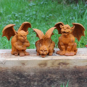 Cast Iron Grumpy Gargoyle Statue