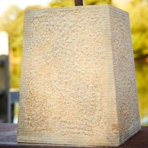 Sandstone, tapered square, staddle stone with steel pin - 125/150mm Wide x 230mm High