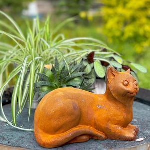 Cast Iron Timid Cat Statue
