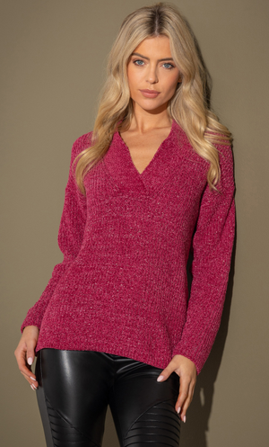 Lurex Knit Top - Berry