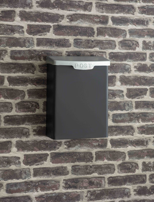 Shipton Post Box With Galv Lid - Steel, Carbon