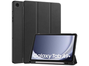 Premium Slim Synthetic Leather Flip Case with Stand for Samsung Galaxy Tab A9+ 11 inches - Black