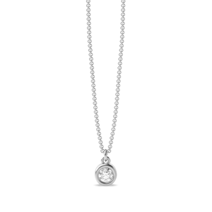 bezel setting round diamond solitaire pendant