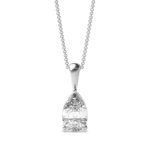 3 prong setting pear diamond solitaire pendant