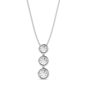 bezel setting round diamond journey pendant