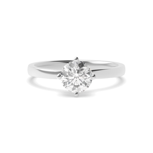 4 Prong Round Diamond White Gold / Platinum Engagement Rings