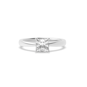 Princess Solitaire Diamond Engagement Ring In Narrow Shoulder