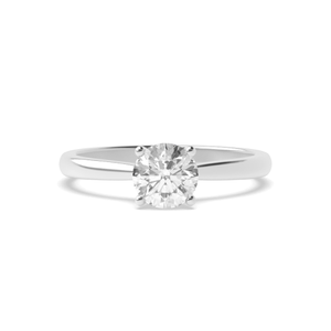 Round Solitaire Diamond Engagement Rings Rose / White Gold &amp; Platinum
