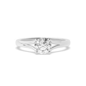 Modern Split Band on Shoulder solitaire Diamond Engagement Rings