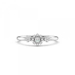 4 Prong Minimalist Cluster Halo Diamond Engagement Rings