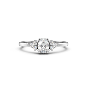 Oval 4 Prong Cluster Designer Engagement Rings