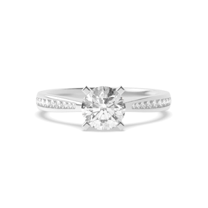 Tapering Shoulder Classic Side Stone Diamond Engagement Rings