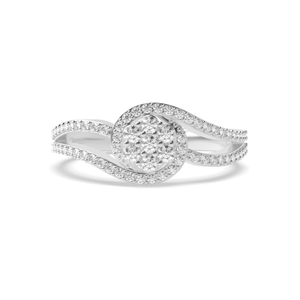 prong setting round shape diamond unique engagement ring
