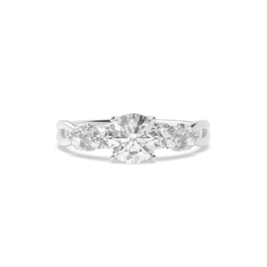 4 prong setting round shape diamond unusual engagement ring