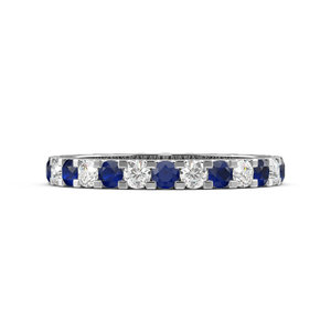 Classic Prongs Set Full Eternity Diamond and Gemstone Sapphire Rings (Available in 2.5mm to 3.5mm)