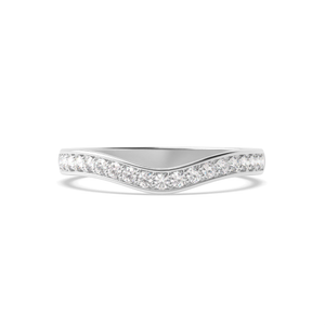 Round Shape Pave Setting Rounded Shaped Diamond Wedding Bands