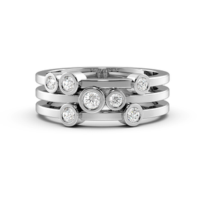 Bezel Setting 7 Diamond Designer Diamond Rings (7.9mm)